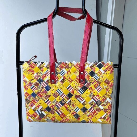 Nahui Ollin Y2K Candy Wrapper Purse Bag Red Handles Sugar Daddy Wrapper Design - Picture 9 of 10